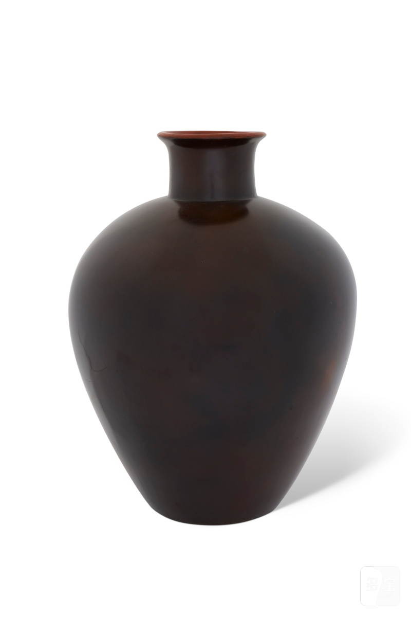 可能爲清十九世紀 黑漆陶瓷胎瓶  POSSIBLY CHINA, QING DYNASTY, 19TH CENTURY - 图1